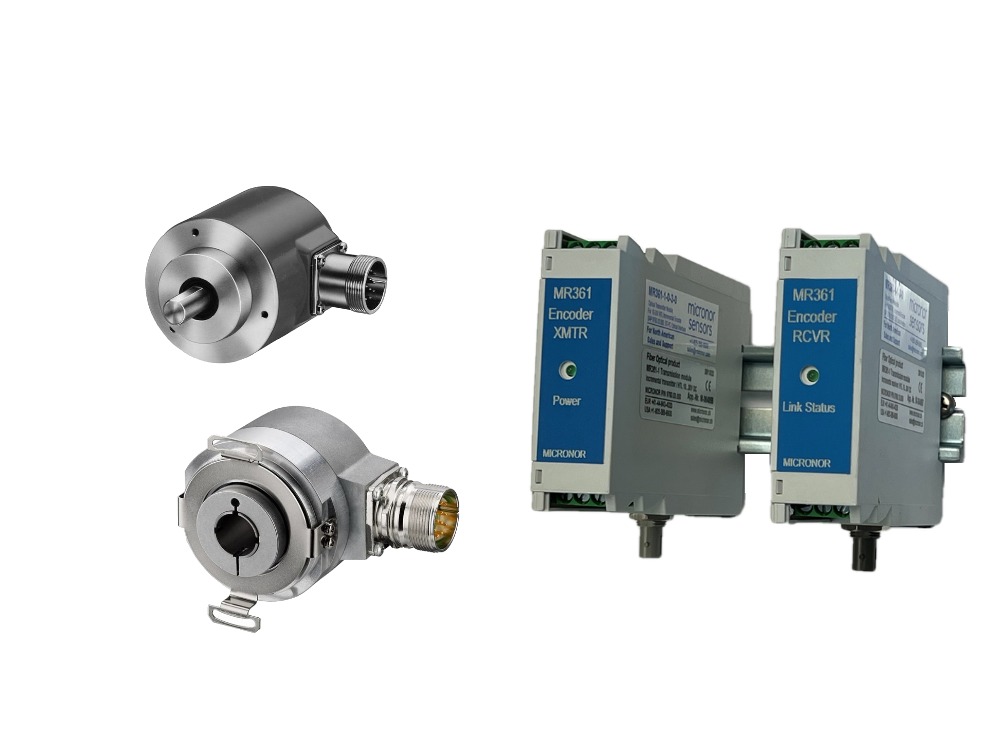 ESI58 and ENI58 incremental encoders and MR361-1 fiber optic extender system
