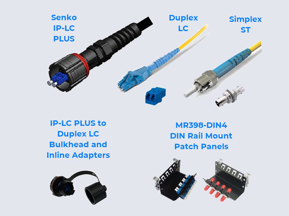 MR398 Fiber Optic Jumper Cables and Interconnection Accessories for use with MR330 Position Sensor, MR340 Encoder and MR380 E-Stop and Microswitch series.