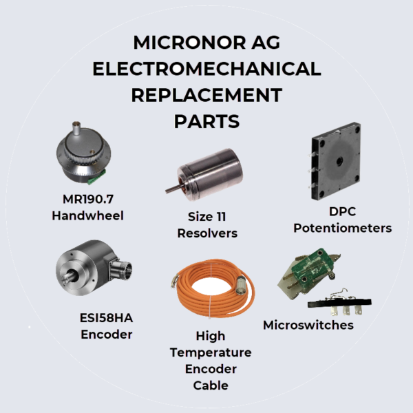 Electromechanical Replacement Parts for Micronor AG Motorized Potentiometer, Cam Timers, Rotary Limit Switches, and Handheld Pendants