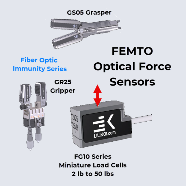 FEMTO Minitature Optical Force Sensors and FBG Interrogators