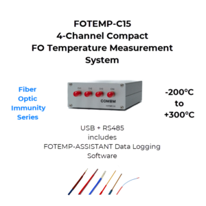 Compact FOTEMP C15 series signal conditioners offer 1 to 4 channels of fiber optic temperature sensor measurement